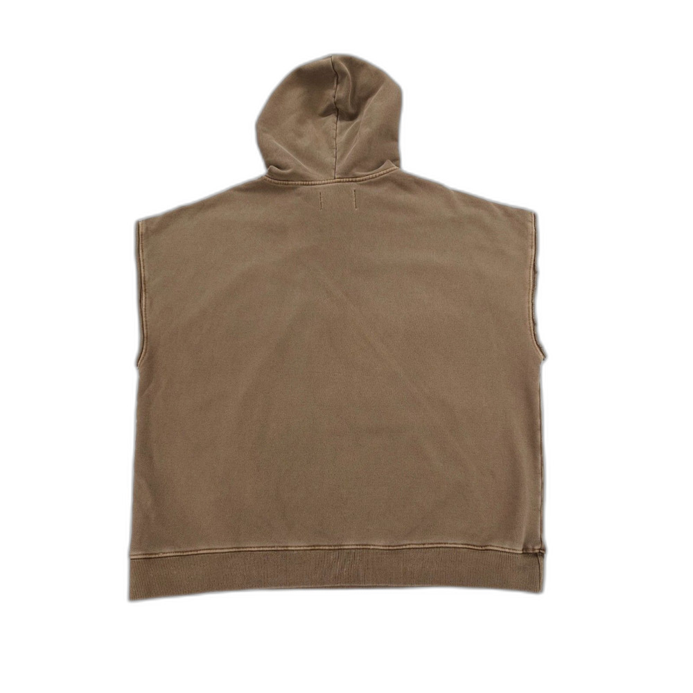 BUDRO Hickory Hero Half Zip Sleeveless Hoodie Minimal Grunge Streetwear 90s Y2k - Picture 7 of 11